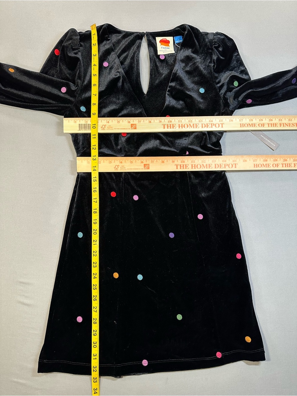 NWT Farm Rio Anthropologie Farm Rio Embroidered Velvet Mini Dress - Womens Small - Picture 16 of 16